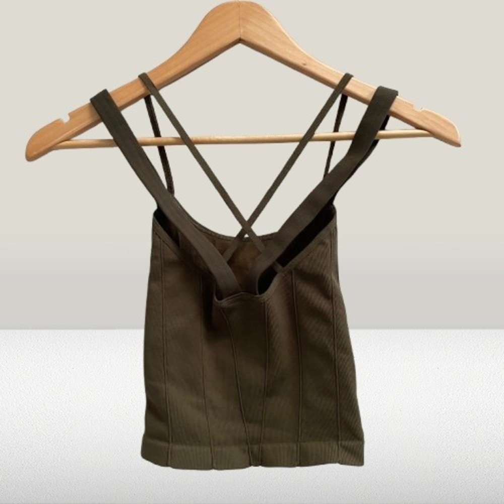New Free People Movement Stay With Me Cami Olive Green XS‎ - Picture 4 of 5